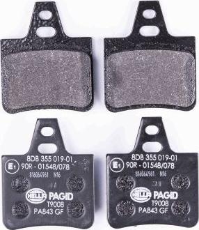 HELLA PAGID 8DB 355 019-011 - Bremžu uzliku kompl., Disku bremzes www.autospares.lv