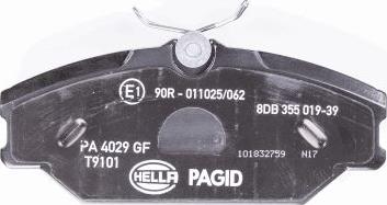 HELLA PAGID 8DB 355 019-391 - Bremžu uzliku kompl., Disku bremzes www.autospares.lv