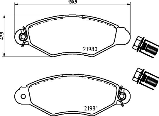 HELLA PAGID 8DB 355 019-311 - Bremžu uzliku kompl., Disku bremzes autospares.lv