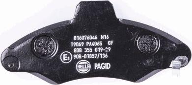 HELLA PAGID 8DB 355 019-291 - Тормозные колодки, дисковые, комплект www.autospares.lv