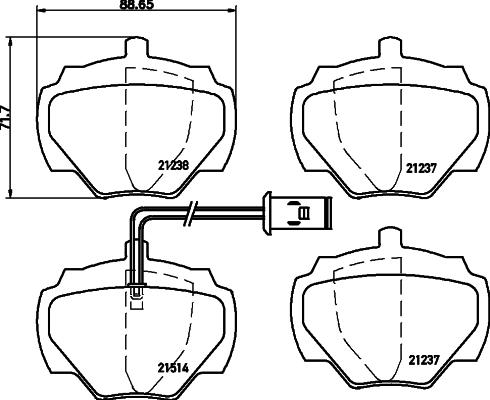 HELLA PAGID 8DB 355 019-241 - Bremžu uzliku kompl., Disku bremzes www.autospares.lv