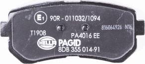 HELLA PAGID 8DB 355 014-911 - Bremžu uzliku kompl., Disku bremzes www.autospares.lv