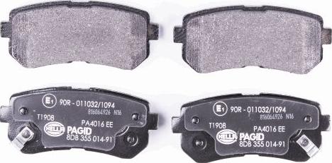 HELLA PAGID 8DB 355 014-911 - Bremžu uzliku kompl., Disku bremzes www.autospares.lv