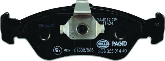 HELLA PAGID 8DB 355 014-401 - Brake Pad Set, disc brake www.autospares.lv