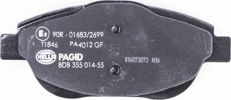 HELLA PAGID 8DB 355 014-551 - Bremžu uzliku kompl., Disku bremzes www.autospares.lv