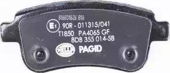 HELLA PAGID 8DB 355 014-581 - Bremžu uzliku kompl., Disku bremzes www.autospares.lv