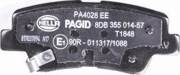 HELLA PAGID 8DB 355 014-571 - Bremžu uzliku kompl., Disku bremzes www.autospares.lv