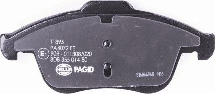 HELLA PAGID 8DB 355 014-801 - Bremžu uzliku kompl., Disku bremzes www.autospares.lv