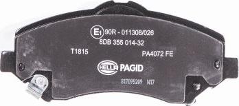 HELLA PAGID 8DB 355 014-321 - Bremžu uzliku kompl., Disku bremzes www.autospares.lv