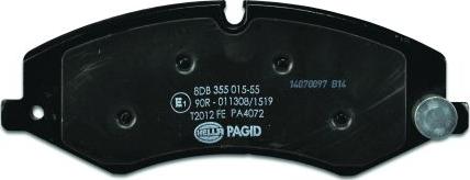 HELLA PAGID 8DB 355 015-551 - Bremžu uzliku kompl., Disku bremzes www.autospares.lv