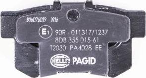 HELLA PAGID 8DB 355 015-611 - Bremžu uzliku kompl., Disku bremzes www.autospares.lv