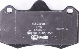 HELLA PAGID 8DB 355 015-111 - Bremžu uzliku kompl., Disku bremzes www.autospares.lv