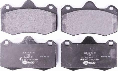 HELLA PAGID 8DB 355 015-111 - Bremžu uzliku kompl., Disku bremzes www.autospares.lv