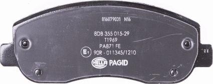 HELLA PAGID 8DB 355 015-291 - Bremžu uzliku kompl., Disku bremzes www.autospares.lv