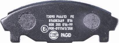 HELLA PAGID 8DB 355 016-991 - Bremžu uzliku kompl., Disku bremzes www.autospares.lv