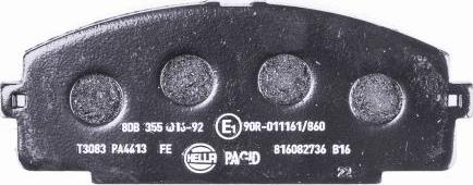 HELLA PAGID 8DB 355 016-921 - Bremžu uzliku kompl., Disku bremzes www.autospares.lv