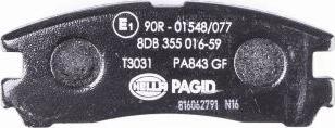 HELLA PAGID 8DB 355 016-591 - Bremžu uzliku kompl., Disku bremzes www.autospares.lv