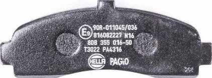 HELLA PAGID 8DB 355 016-501 - Bremžu uzliku kompl., Disku bremzes www.autospares.lv