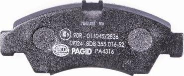 HELLA PAGID 8DB 355 016-521 - Bremžu uzliku kompl., Disku bremzes www.autospares.lv