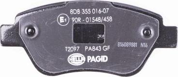 HELLA PAGID 8DB 355 016-071 - Bremžu uzliku kompl., Disku bremzes www.autospares.lv