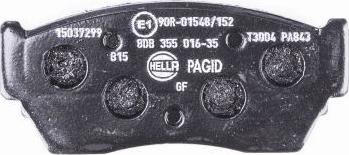 HELLA PAGID 8DB 355 016-351 - Bremžu uzliku kompl., Disku bremzes www.autospares.lv