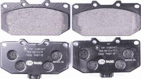 HELLA PAGID 8DB 355 016-791 - Bremžu uzliku kompl., Disku bremzes www.autospares.lv