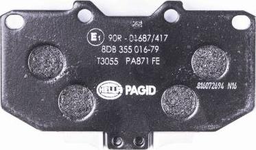 HELLA PAGID 8DB 355 016-791 - Bremžu uzliku kompl., Disku bremzes www.autospares.lv