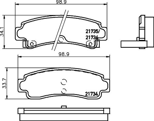 HELLA PAGID 8DB 355 016-731 - Bremžu uzliku kompl., Disku bremzes autospares.lv