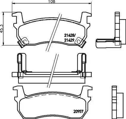 HELLA PAGID 8DB 355 010-421 - Bremžu uzliku kompl., Disku bremzes www.autospares.lv