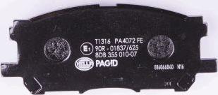 HELLA PAGID 8DB 355 010-071 - Bremžu uzliku kompl., Disku bremzes www.autospares.lv