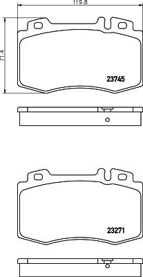 HELLA PAGID 8DB 355 010-101 - Bremžu uzliku kompl., Disku bremzes autospares.lv