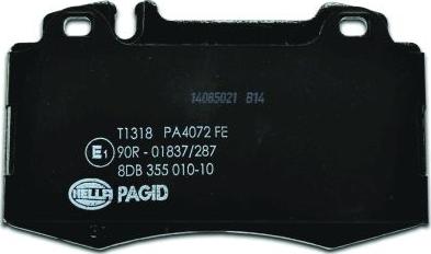 HELLA PAGID 8DB 355 010-101 - Bremžu uzliku kompl., Disku bremzes www.autospares.lv