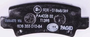 HELLA PAGID 8DB 355 010-841 - Bremžu uzliku kompl., Disku bremzes www.autospares.lv