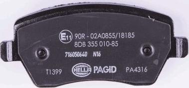 HELLA PAGID 8DB 355 010-851 - Тормозные колодки, дисковые, комплект www.autospares.lv