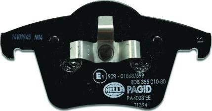 HELLA PAGID 8DB 355 010-801 - Bremžu uzliku kompl., Disku bremzes www.autospares.lv