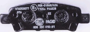 HELLA PAGID 8DB 355 010-811 - Bremžu uzliku kompl., Disku bremzes www.autospares.lv