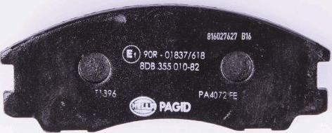 HELLA PAGID 8DB 355 010-821 - Bremžu uzliku kompl., Disku bremzes www.autospares.lv