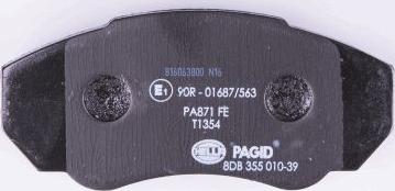 HELLA PAGID 8DB 355 010-391 - Bremžu uzliku kompl., Disku bremzes www.autospares.lv