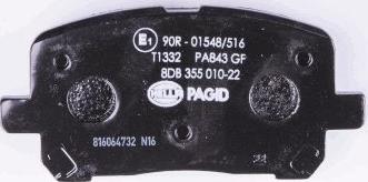 HELLA PAGID 8DB 355 010-221 - Bremžu uzliku kompl., Disku bremzes www.autospares.lv