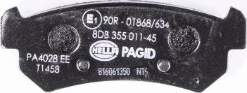 HELLA PAGID 8DB 355 011-451 - Bremžu uzliku kompl., Disku bremzes www.autospares.lv