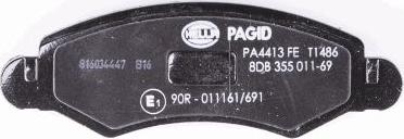 HELLA PAGID 8DB 355 011-691 - Bremžu uzliku kompl., Disku bremzes www.autospares.lv