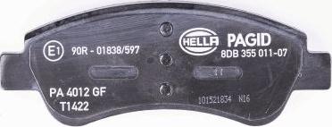 HELLA PAGID 8DB 355 011-071 - Brake Pad Set, disc brake www.autospares.lv