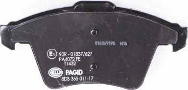 HELLA PAGID 8DB 355 011-171 - Bremžu uzliku kompl., Disku bremzes www.autospares.lv