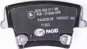 HELLA PAGID 8DB 355 011-881 - Bremžu uzliku kompl., Disku bremzes www.autospares.lv