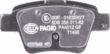 HELLA PAGID 8DB 355 011-821 - Тормозные колодки, дисковые, комплект www.autospares.lv