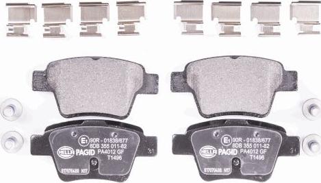 HELLA PAGID 8DB 355 011-821 - Тормозные колодки, дисковые, комплект www.autospares.lv