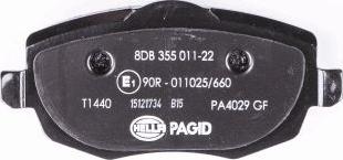 HELLA PAGID 8DB 355 011-221 - Bremžu uzliku kompl., Disku bremzes www.autospares.lv