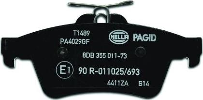 HELLA PAGID 8DB 355 011-731 - Bremžu uzliku kompl., Disku bremzes autospares.lv