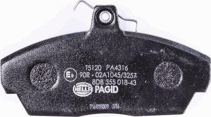 HELLA PAGID 8DB 355 018-431 - Тормозные колодки, дисковые, комплект www.autospares.lv