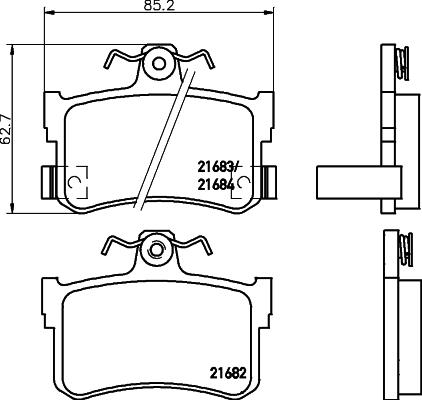 HELLA PAGID 8DB 355 018-611 - Bremžu uzliku kompl., Disku bremzes www.autospares.lv